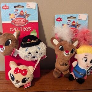 Lot of 5 Rudolph the Red-nosed Reindeer Cat Toys Catnip Filled Embroidered Eyes